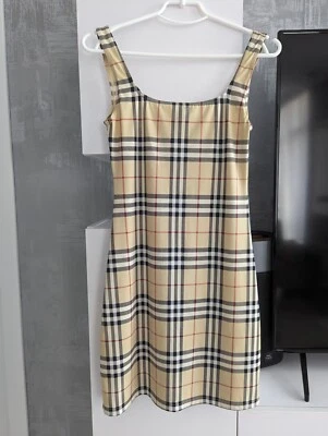 Burberry London Nova Check Blouse Top Bodycon Stretch Shirt Dress Sleeveless M - Image 1 of 4