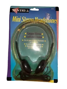 Vintage Sentry HO415 Mini Stereo Headband Headphones - Black - New Old Stock NOS - Picture 1 of 2