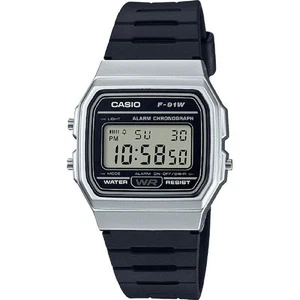 Casio F91WM-7A, 7 Year Battery Chronograph Watch, Black Resin Strap, Alarm, NEW - Picture 1 of 2