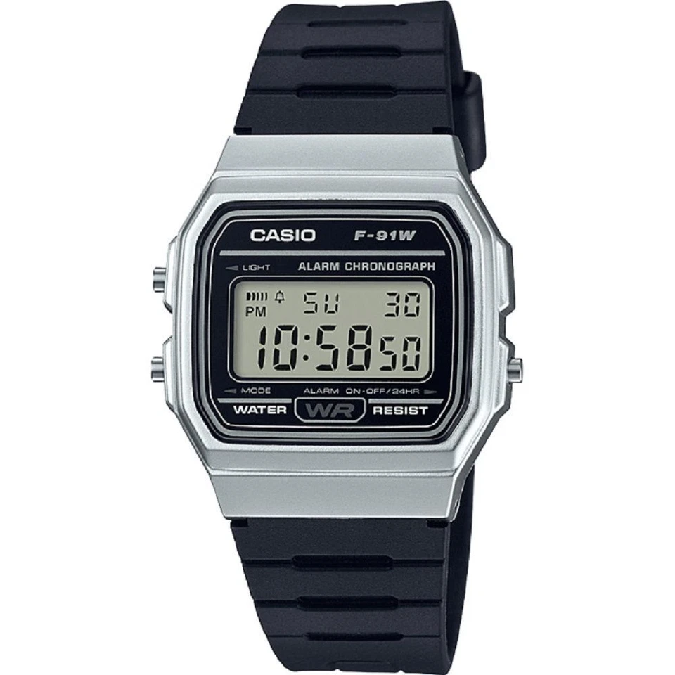 Casio Men's Quartz Digital Databank Black Resin Band 30mm Watch F91wm-7a