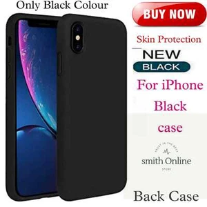 Black Case For iPhone 15 13 12 11 Pro Max XS X 8 7 Shockproof Silicone Cover - Picture 1 of 4