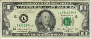 1974 100$ FRN - Small portrait - FIN/WES L33312974A - #15309 - Picture 1 of 2