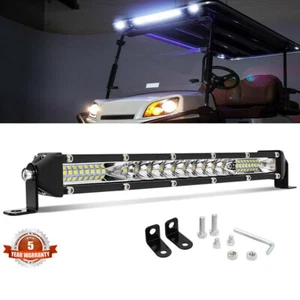 Barra de luz LED delantera delgada de 10" pulgadas con parachoques de una sola fila para carro de golf ATV Club Car - Imagen 1 de 7
