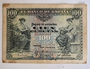 BILLETE 100 PESETAS 1906 - ESPAÑA CON SELLO - Dificil - Imagen 1 de 2