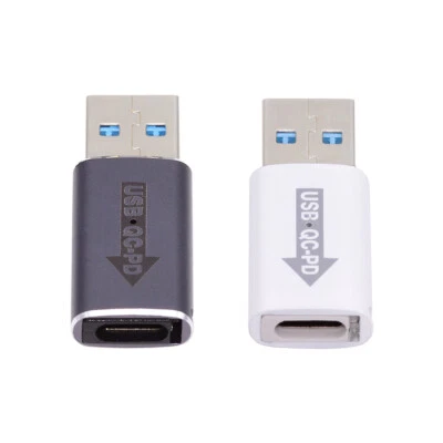 Cablecy 2pcs/lot USB 2.0 A Male QC to PD USB-C Type C 5Gbps Data Power Adapter - Image 1 of 4