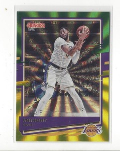 2020-21 Donruss Holo Green and Yellow Laser #168 Anthony Davis Lakers