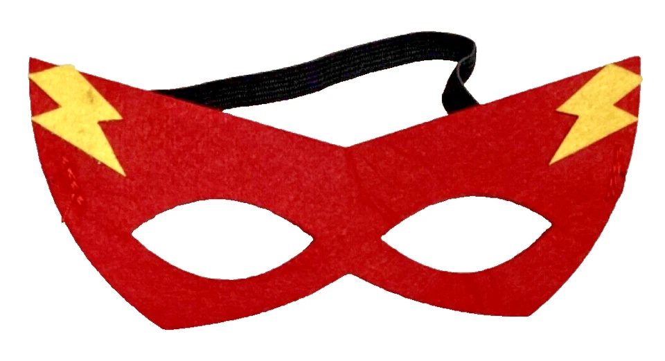 Flash Felt Children's Halloween Mask Costume Dress-up DC Comics Red Boys Girls - Image 1 of 2