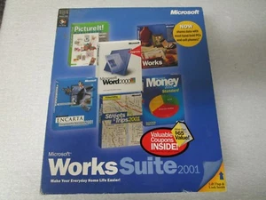 Microsoft Works Suite 2001 Word 2000, Picture It, Encarta, Money. Big Box Retail - Picture 1 of 8