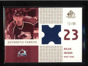 MILAN HEJDUK 2002/03 SP GAME-USED EDITION GOLD USED WORN JERSEY #72/99 AH4094