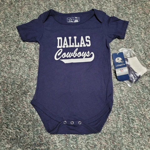 Dallas Cowboys Infant NFL Practice Tee Creeper Bodysuit w/ Booties Navy NEW 24M Cover