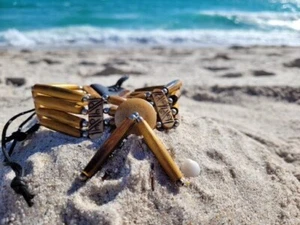 Büffelknochen 4-zeiliges Halsband Perlen Tribal Indianer Halskette Kastanie Chic - Bild 1 von 8