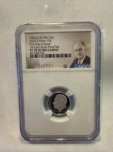 Official US mint 2020 S Silver PF 70 Ultra Cameo Ist Day Of Issue Liberty Dime - Picture 1 of 2