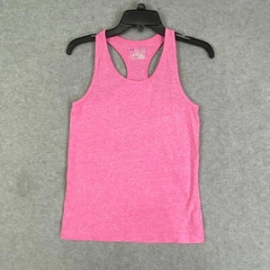 Under Armour Top Youth Girls YLG Pink Heather Racerback Tank Loose Fit Heatgear - Picture 1 of 11