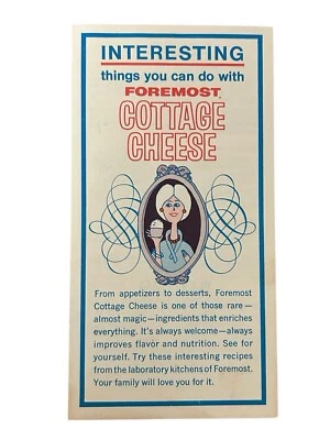 Folleto publicitario de recetas de queso de cabaña más importante de colección Foto 1 de 4