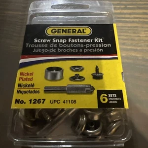 General Tools 1267 Solid Brass Screw Snap Fastener Kit Setting Tool 6 Fasteners - Picture 1 of 3