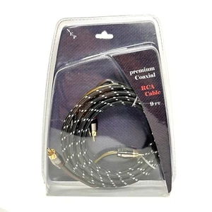 Cables RCA de 2 canales de 9 pies NEP triple escudo recubiertos de nailon 9' - Imagen 1 de 2
