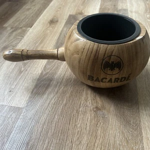 Bacardi Wooden Ice Bucket Drinking Vessel Home  Bar  Pub  Club man cave  - Picture 1 of 5