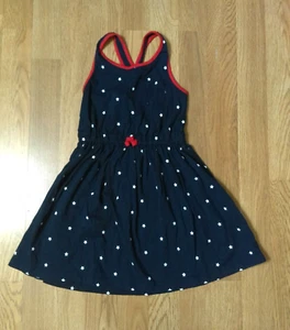 Carter's Kids White Stars Red Blue Sleeveless Summer Patriotic Dress Girls 6/6X - Picture 1 of 8