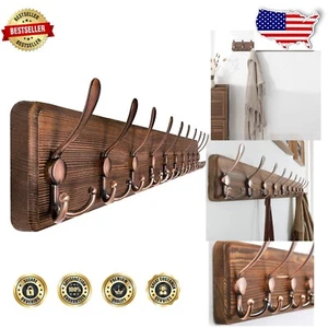 Vintage 38,6" Garderobe mit 10 Haken - stabile Wandmontage rustikales Design - Bild 1 von 7