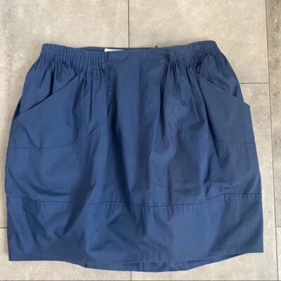 Mujer $895 CHLOE Seda Mezcla Algodón Azul Marino Mini Burbuja Falda Talla 4 US 36 FR Foto 1 de 4