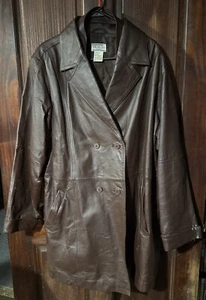 Cappotto Venezia Vitale 100% Pelle Doppiopetto Donna 24W Marrone - Foto 1 di 5