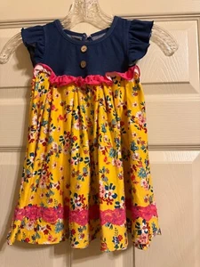 Cheeky Plum Yellow Floral Tunic Top Girls Size 6 - Picture 1 of 3