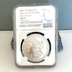 2021 O Morgan $1 - BLUE LABEL Early Releases - NGC MS69 with COA & BOX - Picture 1 of 3