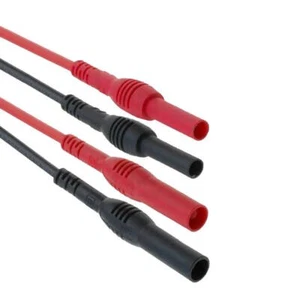 Messleitungen-Set, 4mm Sicherheitsstecker-/Kupplung, 1kV, 1,2m, rot/schwarz - Bild 1 von 1