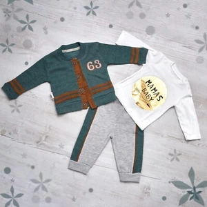 Trainingsanzug Set für Jungen mit Strickjacke Longlseeve und Hose Mama's Boy FR6403 - Bild 1 von 4