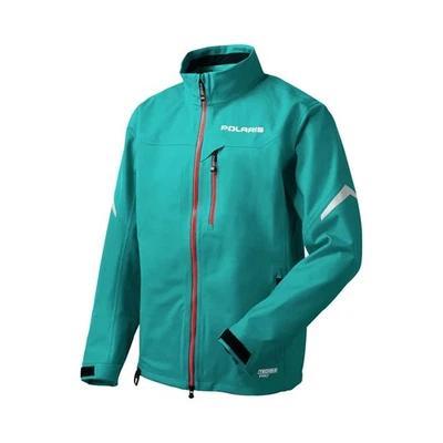Polaris Mens TECH54 Apex Snowmobile Jacket Waterproof Uninsulated Stretch Teal - Image 1 of 3