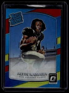 2017 Donruss Optic #199 Alvin Kamara Red and Yellow Rated Rookie - Picture 1 of 2