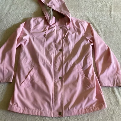 Chaqueta con Capucha Liz Claiborne Cremallera Completa Talla Mediana Rosa Usada en Excelente Condición Sudadera con Capucha Desmontable Foto 1 de 4