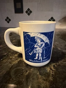 Morton Salt Girl 1921 Logo "When It Rains It Pours" Kaffeebecher Vintage Japan - Bild 1 von 4