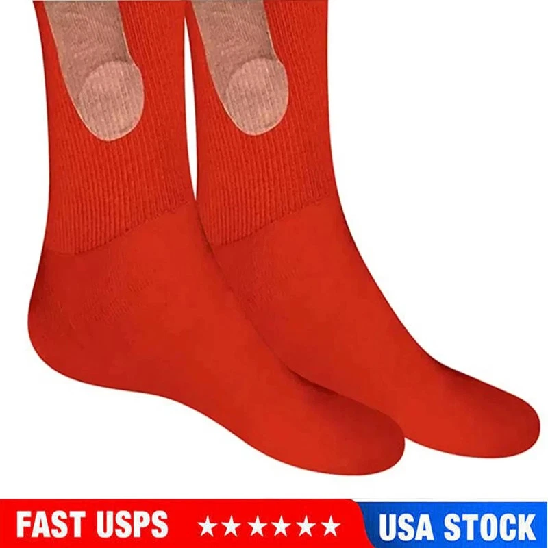 1对展示佩尼斯袜子男式新奇笑话滑稽恶作剧印刷假日礼物 — 第 1/1 张图片