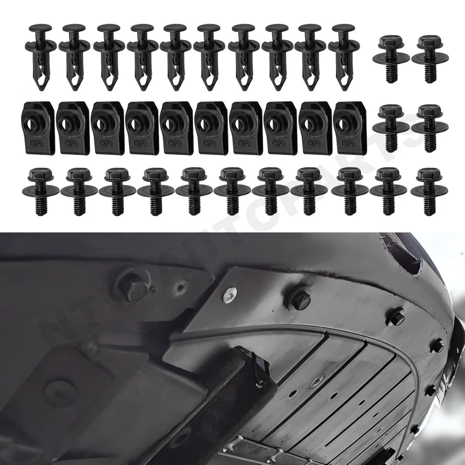 For Toyota 35 Pcs Body Bolts & U-nut Clips- M6 Engine Under Cover Splash Shield - Изображение 1 из 4