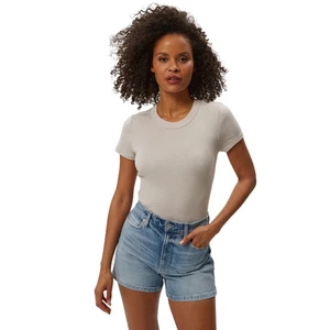 Michael Stars for Anthropologie Fallon Glanz T-Shirt in Zement Einheitsgröße - Bild 1 von 8