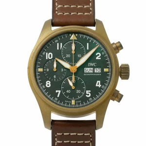 Reloj Piloto IWC Spitfire Cronógrafo IW387902 Automático Esfera Verde 90302162 - Imagen 1 de 8