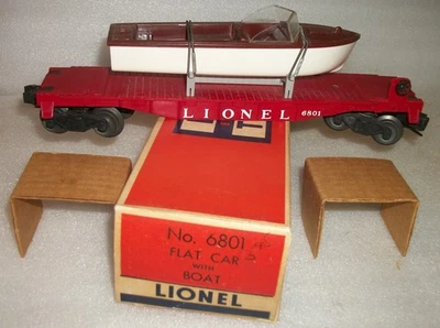 LIONEL POSGUERRA 6801 COCHE PLANO CON BARCO COMO NUEVO SIN USAR CAJA ORIGINAL CON AMBOS INSERTOS Foto 1 de 4
