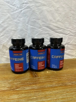 3 Pack EXP 9/25 Prolab Caffeine Tablets 200mg 100ct. Each  Energy Support - Image 1 of 4