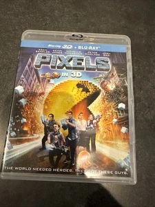 Pixels 3D Blu-ray 3D 2D 2015 With Lenticular Adam Sandler QBert Movie - Picture 1 of 3