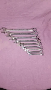 Vtg SK Lectrolite 9 Pc Combination Wrenchs, 3/8"- 7/8", C-12--C-28, Made In USA - Imagen 1 de 8