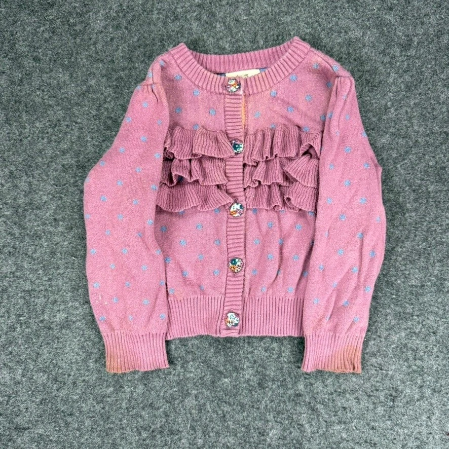 Cárdigan Matilda Jane Niños 18-24M Rosa Azul Lunares Volantes Botones Adorable Foto 1 de 4