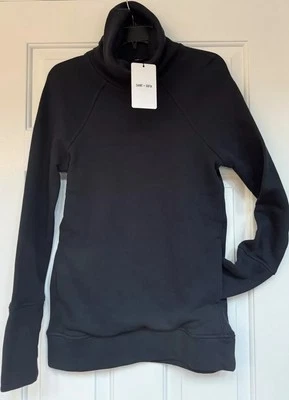 Saint + Sophia Fleece UK 8 US 4 Organic Cotton Cosy Rollneck Top Navy London - Image 1 of 4