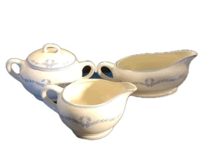 W S  GEORGE   Sugar Bowl, Creamer, Gravy Boat   "Derwoody"   - Picture 1 of 11