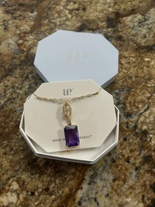 Bomb Party Necklace “Let’s Call It Ours” NK29394 - Purple Topaz Cubic Zirconia - Picture 1 of 5