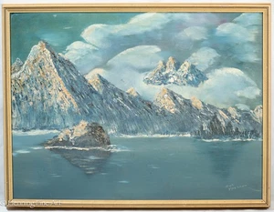 Beautiful Vintage Impressionist Alaskan Mountain Oil Painting by Paul Thomann - Picture 1 of 8