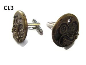 gemelli steampunk color bronzo orologeria ingranaggi meccanici #CL3 - Foto 1 di 4