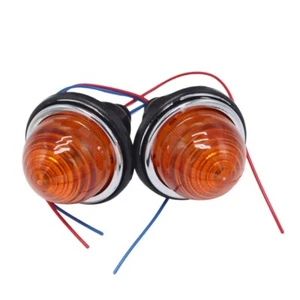 2Pcs Front/ Rear Amber Indicator Lamps For Land Rover Classic Mini Lucas LPB100 - Picture 1 of 5
