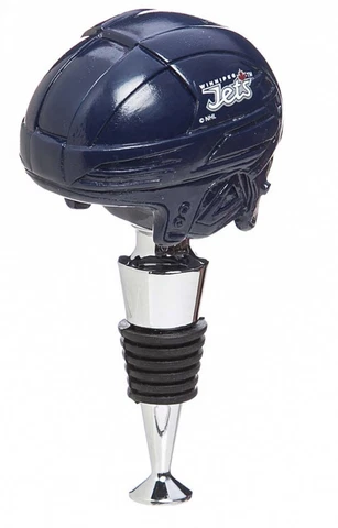 NHL Winnipeg Jets Hockey Helmet Wine Bottle Stopper By Evergreen  4.5” Cover