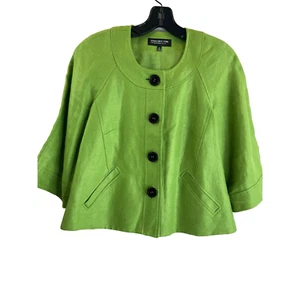 Jones New York Womens Jacket Size Small Kelly Green Petite Casual Business Party - Picture 1 of 7
